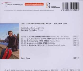 CD Maximilian Hornung: Works By Saint-Saëns, Beethoven, Ginastera, Janáček, Brahms
