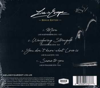 CD Melody Gardot: Live In Europe - Bonus Edition -