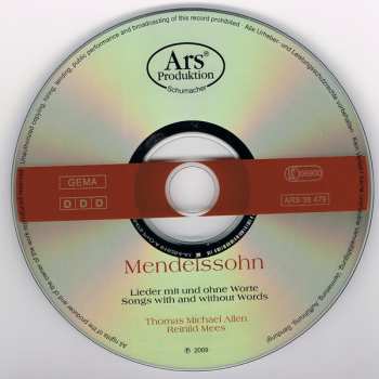 CD Felix Mendelssohn-Bartholdy: ﻿﻿Lieder Mit Und Ohne Worte (Songs With And Without Words)