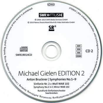 10CD/Box Set Anton Bruckner: Symphonies No.1-9, Michael Gielen Edition Vol. 2 1968-2013