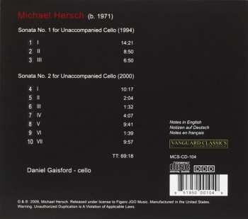 CD Michael Hersch:  Sonatas Nos. 1 & 2 For Unaccompanied Cello