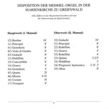 CD Michael Pohl: Die Mehmel-Orgel In Der Marienkirche Zu Greifswald