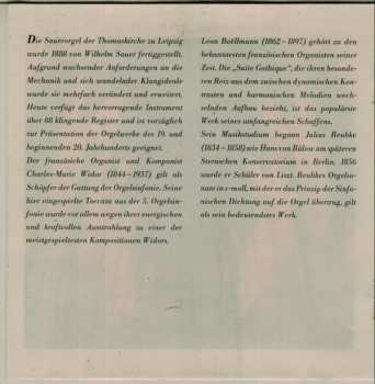CD Michael Pohl: Die Sauerorgel Der Thomaskirche Leipzig - Michael Pohl Spielt Werke Von Widor, Boellmann Und Reubke