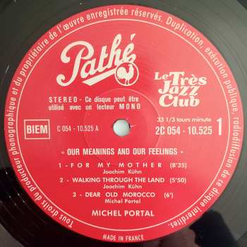 LP Michel Portal: Our Meanings And Our Feelings