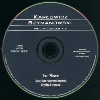 CD Karol Szymanowski: Violin Concertos