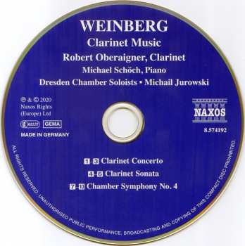 CD Mieczysław Weinberg: Clarinet Music