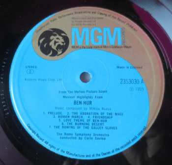 LP Miklós Rózsa: Ben-Hur  Volume 1