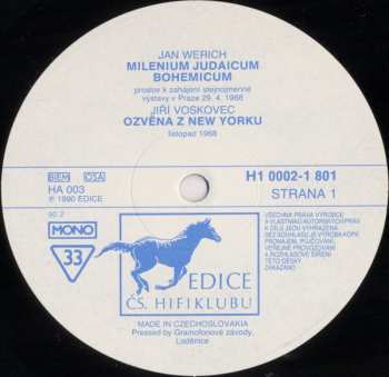 LP Jan Werich: Milenium Judaicum Bohemicum