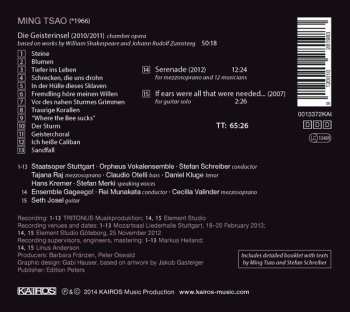 CD Orpheus Vokalensemble: Die Geisterinsel
