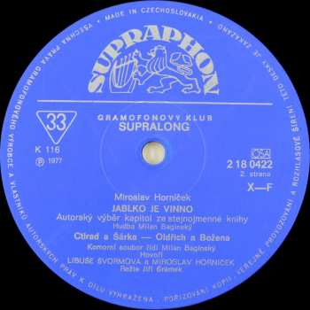 LP Miroslav Horníček: Jablko Je Vinno