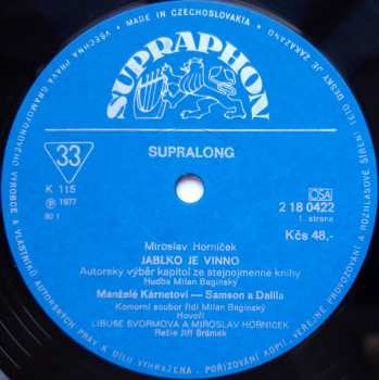 LP Miroslav Horníček: Jablko Je Vinno (81 1)