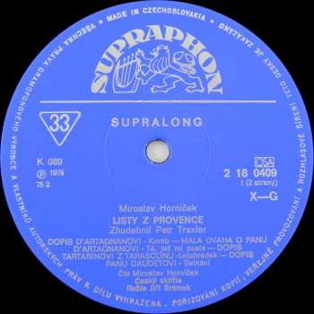 LP Miroslav Horníček: Listy Z Provence