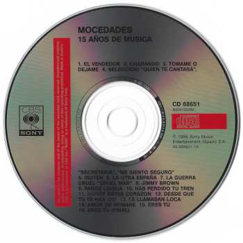 CD Mocedades: 15 Años De Musica