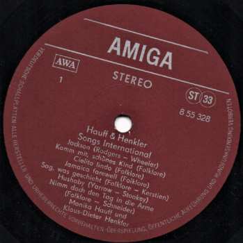 LP Monika Hauff & Klaus-Dieter Henkler: Songs International