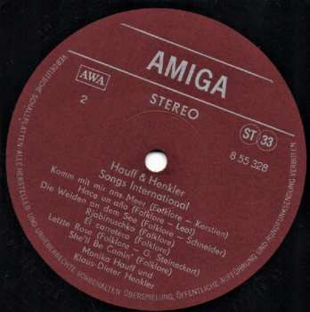 LP Monika Hauff & Klaus-Dieter Henkler: Songs International