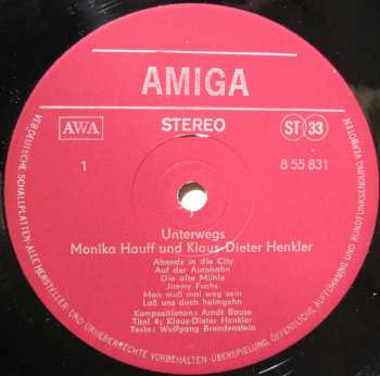 LP Monika Hauff & Klaus-Dieter Henkler: Unterwegs