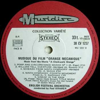 LP Monte Cross: Musique Du Film Orange Mecanique