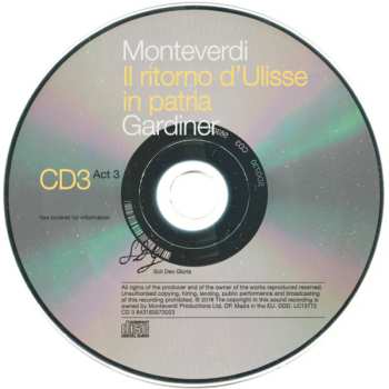 3CD Claudio Monteverdi: Il Ritorno D'Ulisse In Patria