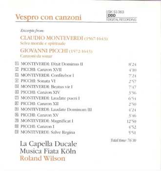 CD Claudio Monteverdi: Selva Morale E Spirituale / Canzoni Da Sonar