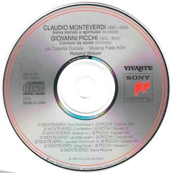 CD Claudio Monteverdi: Selva Morale E Spirituale / Canzoni Da Sonar