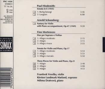 CD Paul Hindemith: Sonata In E (1935) / Fantasy For Violin With Piano Accompaniment, Op. 47 / Duo Per Soprano E Violino (1958) / Sonata For Violin And Piano, Op. 17 / Three Pieces For Violin And Piano, Op. 21