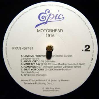 LP Motörhead: 1916 LTD | NUM