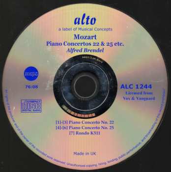 CD Wolfgang Amadeus Mozart: Piano Concertos 22 & 25 Etc.