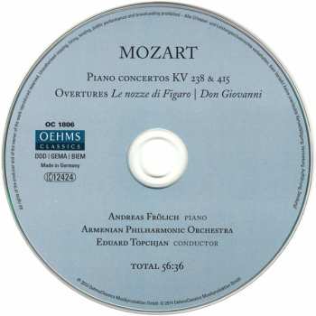 CD Wolfgang Amadeus Mozart: Piano Concertos KV 238 & 415 / Overtures Le Nozze Di Figaro · Don Giovanni