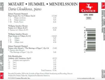 CD Wolfgang Amadeus Mozart: Mozart Hummel Mendelssohn