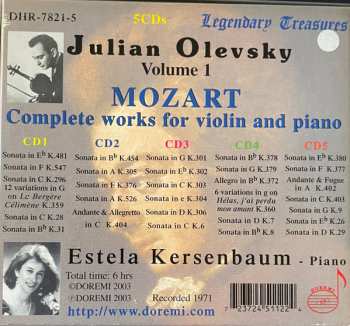 5CD/Box Set Wolfgang Amadeus Mozart: Vol. 1 : Complete works For Violin And Piano