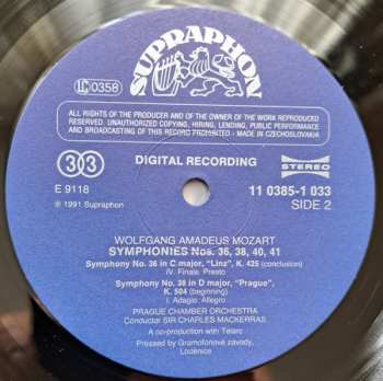 3LP Prague Chamber Orchestra: Symphonies No.36, No.38, No. 40, No. 41