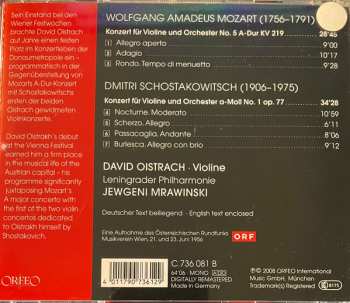 CD Wolfgang Amadeus Mozart: Violinkonzert No. 5 A-Dur KV 219 / Violinkonzert No. 1 A-Moll