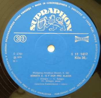 LP Wolfgang Amadeus Mozart: Sonáty Pro Klavír K. 331 A K. 332