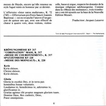 CD Wolfgang Amadeus Mozart: Krönungsmesse = "Coronation Mass" In C Major, K. 317 / Spatzenmesse