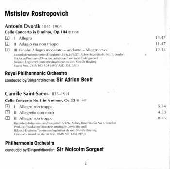 CD Mstislav Rostropovich: Dvorak & Saint-Saëns Cello concertos, Popper, Debussy, Scriabin, Rachmaninov
