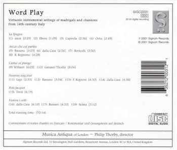 CD Musica Antiqua Of London: Worldplay - Madrigals And Chansons