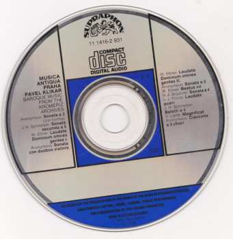 CD Pavel Klikar: Baroque Music From The Kroměříž Archives