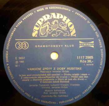 LP Musica Bohemica: Vánoční Zpěvy Z Doby Husitské (Christmas Carols From The Jistebnice Hymnal)