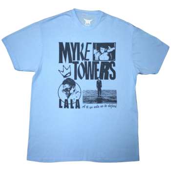 Merch Myke Towers: Myke Towers Unisex T-shirt: Lala Crown (light Blue) (small) S