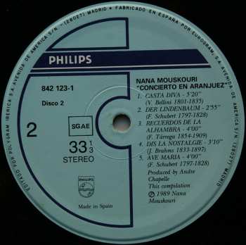 2LP Nana Mouskouri: Concierto En Aranjuez