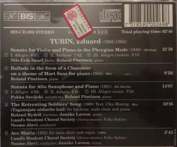 CD Neeme Järvi: Eduard Tubin - Sonata for Violin and Piano in the Phrygian mode - Ballade in the form of a Chaconne - Sonata per Alto Saxophone and Piano - The Retreating Soldiers' Song - Ave Maria
