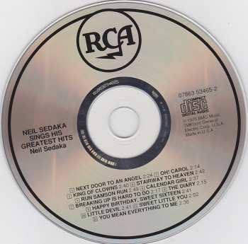 CD Neil Sedaka: Sings His Greatest Hits