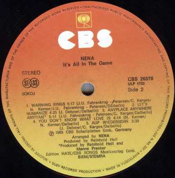 LP Nena: It's All In The Game
