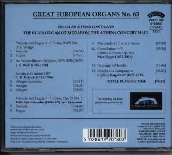 CD Nicolas Kynaston: Nicolas Kynaston Plays The Klais Organ Of Megaron, The Athens Concert Hall