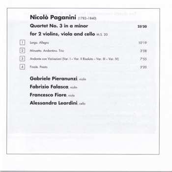 CD Niccolò Paganini: String Quartet No. 3 - Three Duetti Concertanti