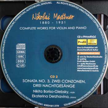 2CD Ekaterina Dershavina: Complete Works For Violin And Piano