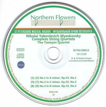 5CD Nikolai Myaskovsky: Complete String Quartets Nos. 1-13