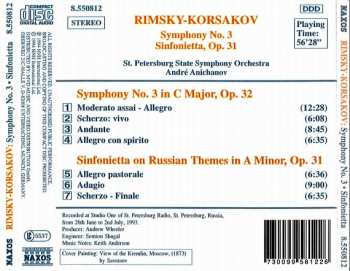 CD Nikolai Rimsky-Korsakov: Symphony No. 3 • Sinfonietta On Russian Themes, Op. 31