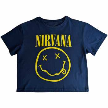 Merch Nirvana: Dámske Crop Top Yellow Smiley Flower Sniffin