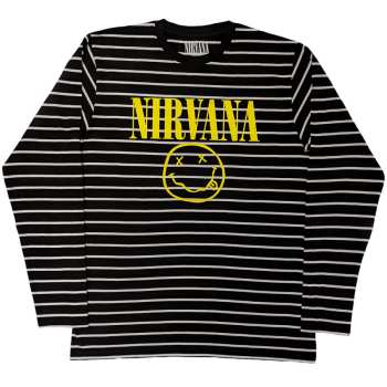 Merch Nirvana: Mikina Yellow Happy Face Striped